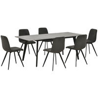 TISCHGRUPPE   - Schwarz/Grau, Design, Holz/Textil (160-200/90/75cm) - Boxxx