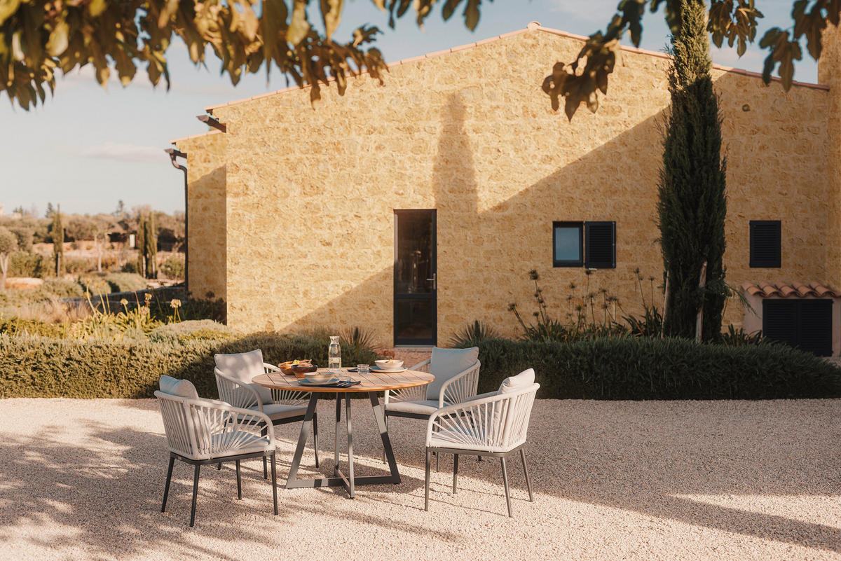 GARTENSESSEL Metall, Textil Anthrazit, Beige  - Anthrazit/Beige, Design, Textil/Metall (56/87/63cm)