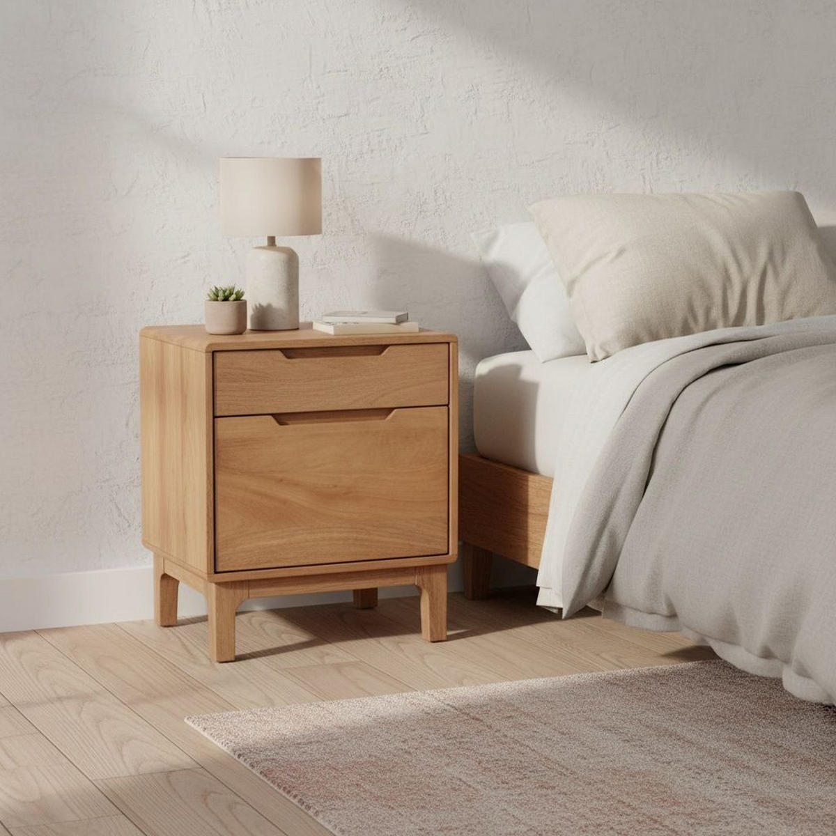 NACHTKÄSTCHEN 40/50/35 cm  in Hartholz Mangoholz Naturfarben  - Naturfarben, MODERN, Holz (40/50/35cm) - MID.YOU