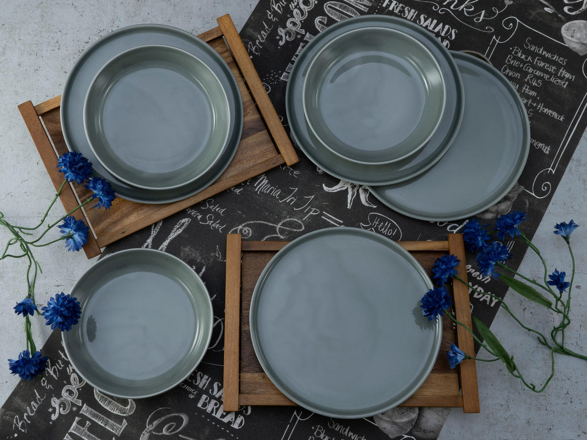 JÍDELNÍ SOUPRAVA, porcelán - šedá, Basics, keramika (29/25/30cm) - Creatable