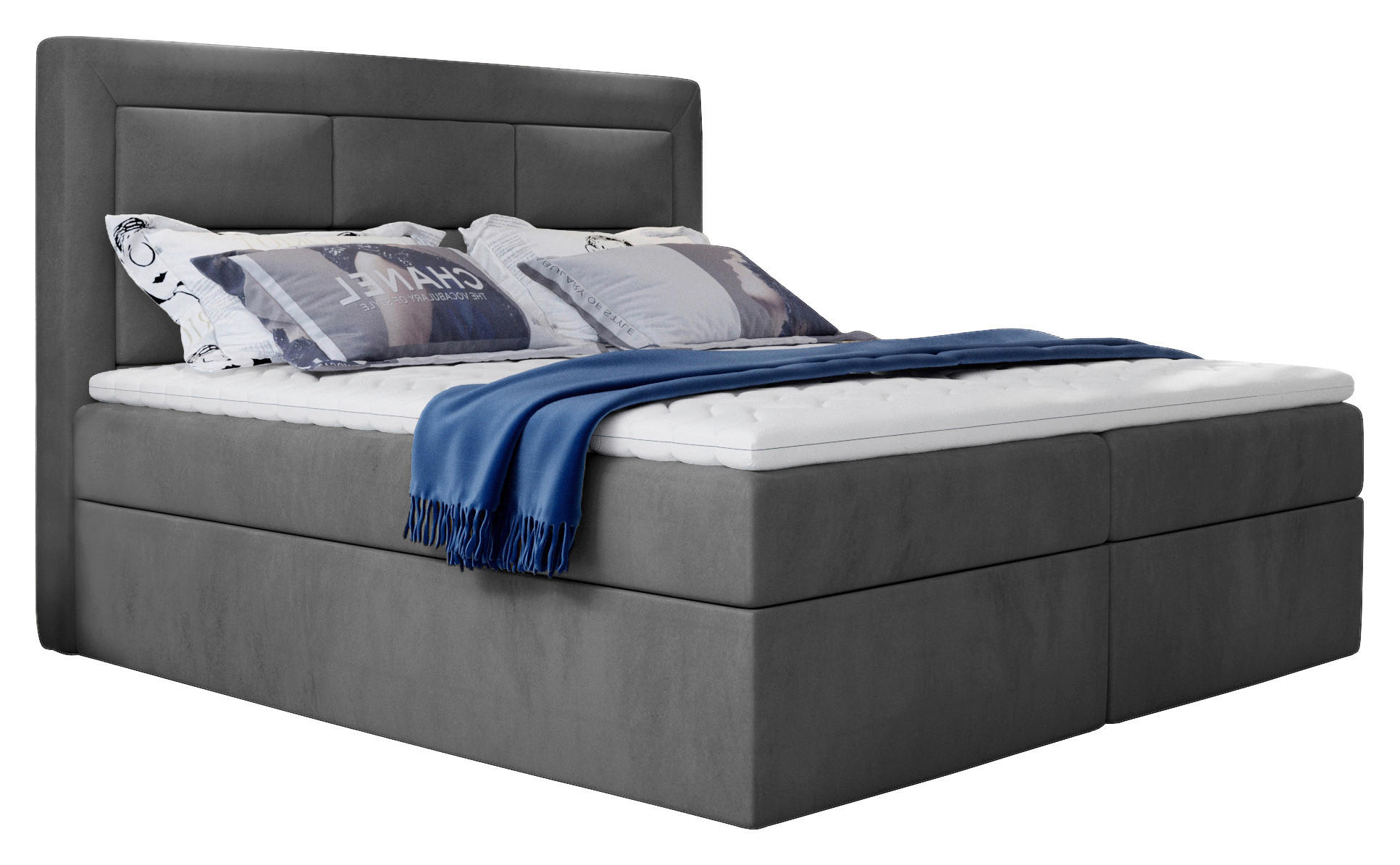 BOXBETT 180/200 cm  in Grau  - Silberfarben/Grau, Modern, Holz/Kunststoff (180/200cm) - MID.YOU
