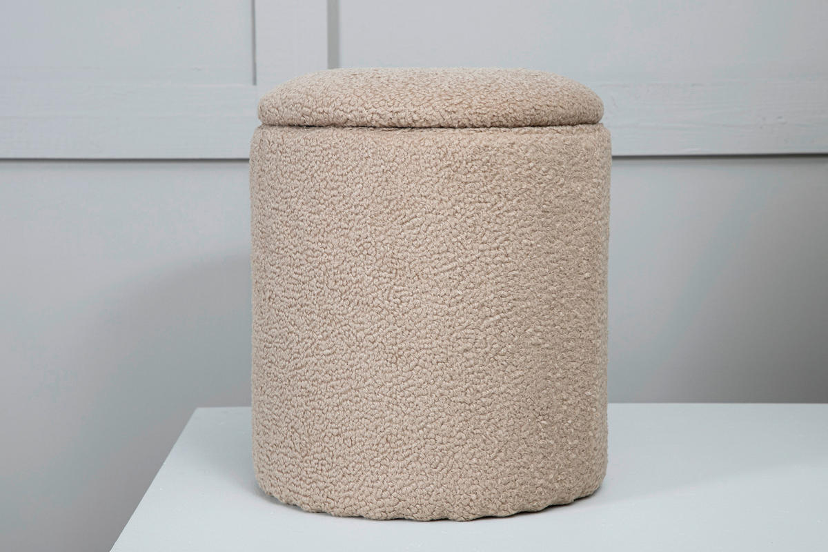 SITTPUFF i  - beige, Design, textil (32/40/32cm) - Livetastic