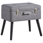 HOCKER in Holz, Textil, Holzwerkstoff Anthrazit, Schwarz  - Anthrazit/Schwarz, Trend, Holz/Holzwerkstoff (50/46/35cm) - Xora