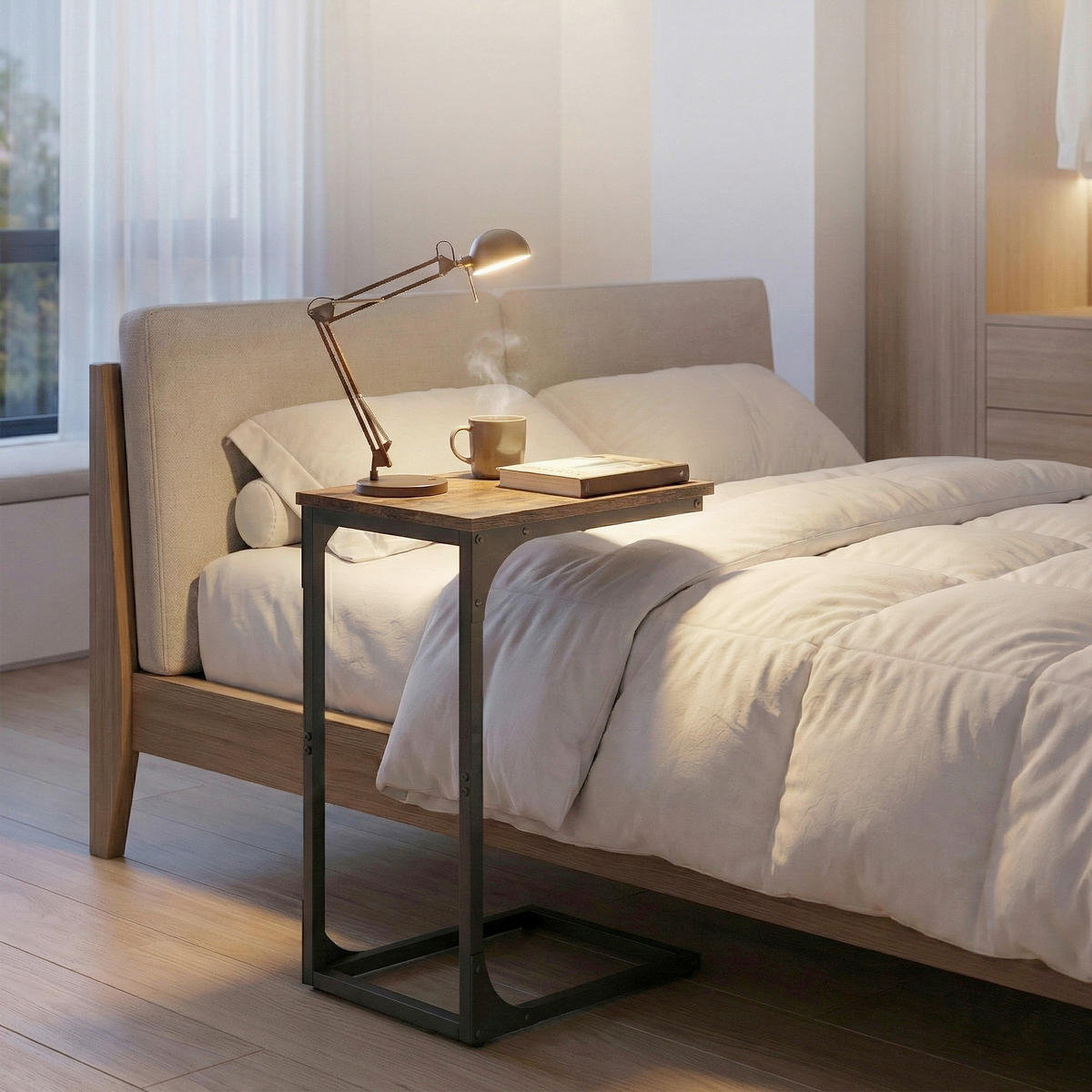 BEISTELLTISCH 40/30/62 cm Braun, Schwarz rechteckig  - Schwarz/Braun, KONVENTIONELL, Holzwerkstoff/Metall (40/30/62cm) - Boxxx