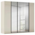DREHTÜRENSCHRANK 251/223/61 cm,  in Champagner, 5-türig  - Champagner/Graphitfarben, Basics, Glas/Holzwerkstoff (251/223/61cm) - Novel