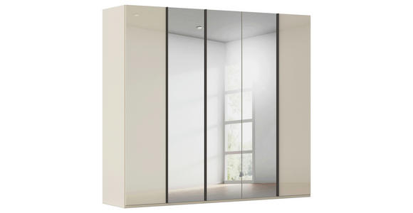 DREHTÜRENSCHRANK 251/223/61 cm,  in Champagner, 5-türig  - Champagner/Graphitfarben, Basics, Glas/Holzwerkstoff (251/223/61cm) - Novel