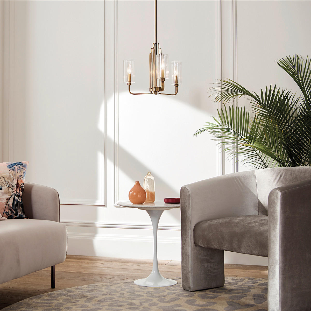 KRONLEUCHTER 45.9/47.9 cm    - Messingfarben, Konventionell, Glas/Metall (45.9/47.9cm) - Elstead Lighting