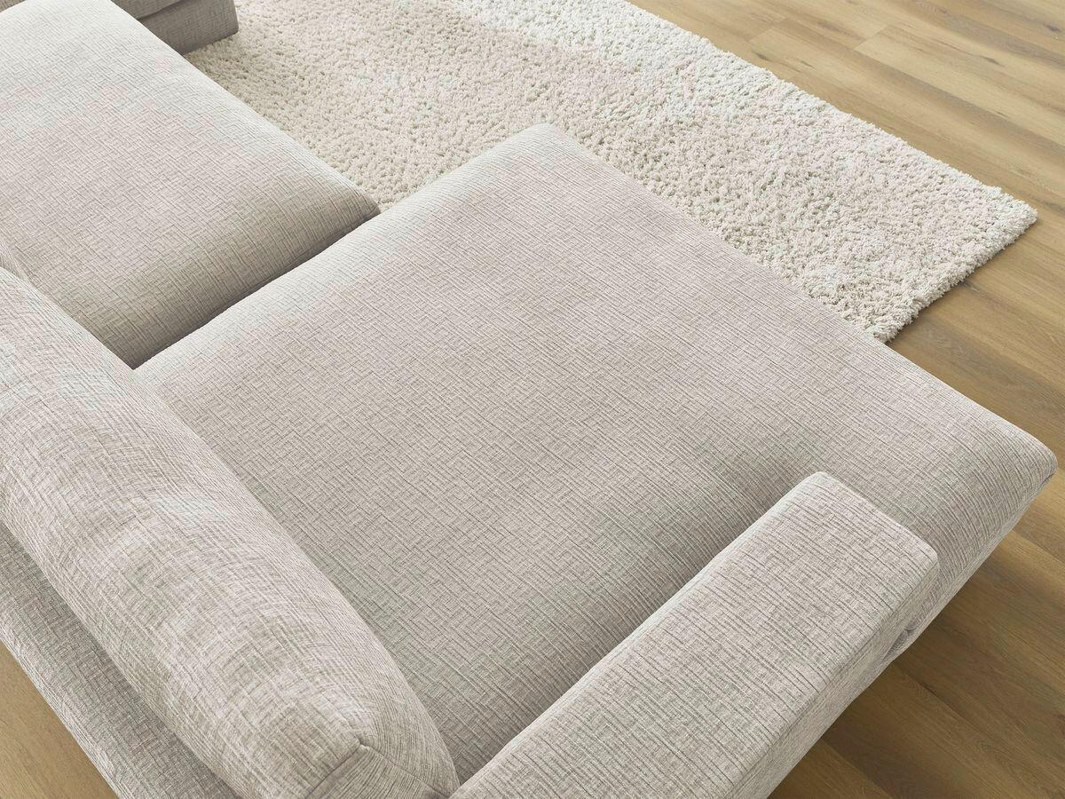 WOHNLANDSCHAFT LEONARD Beige Struktur  - Beige/Schwarz, MODERN, Kunststoff/Textil (159/404/159cm)