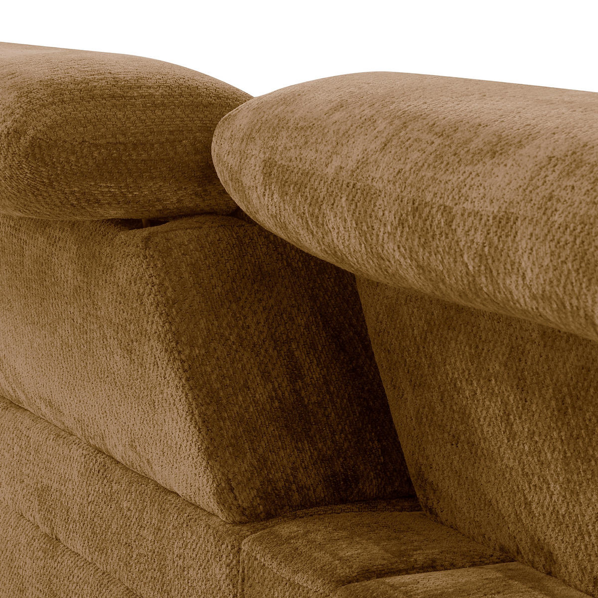 ECKSOFA  Webstoff Rostfarben  - Rostfarben/Schwarz, Design, Textil/Metall (268/195cm) - Livetastic