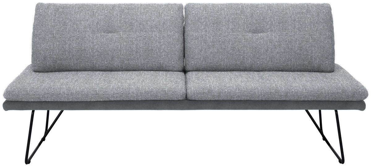 SITZBANK in Metall, Textil Dunkelgrau  - Dunkelgrau/Schwarz, Design, Textil/Metall (208/91/72cm) - Dieter Knoll