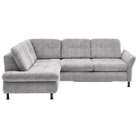 ECKSOFA in Webstoff Hellgrau  - Hellgrau/Schwarz, Konventionell, Textil/Metall (210/242cm) - Beldomo Style