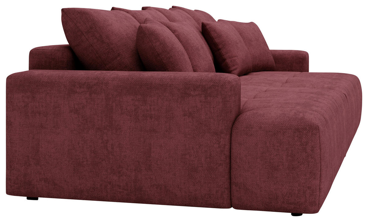 BIGSOFA ADELE in Chenille Bordeaux  - Bordeaux/Schwarz, Design, Kunststoff/Textil (270/85/136cm) - Livetastic