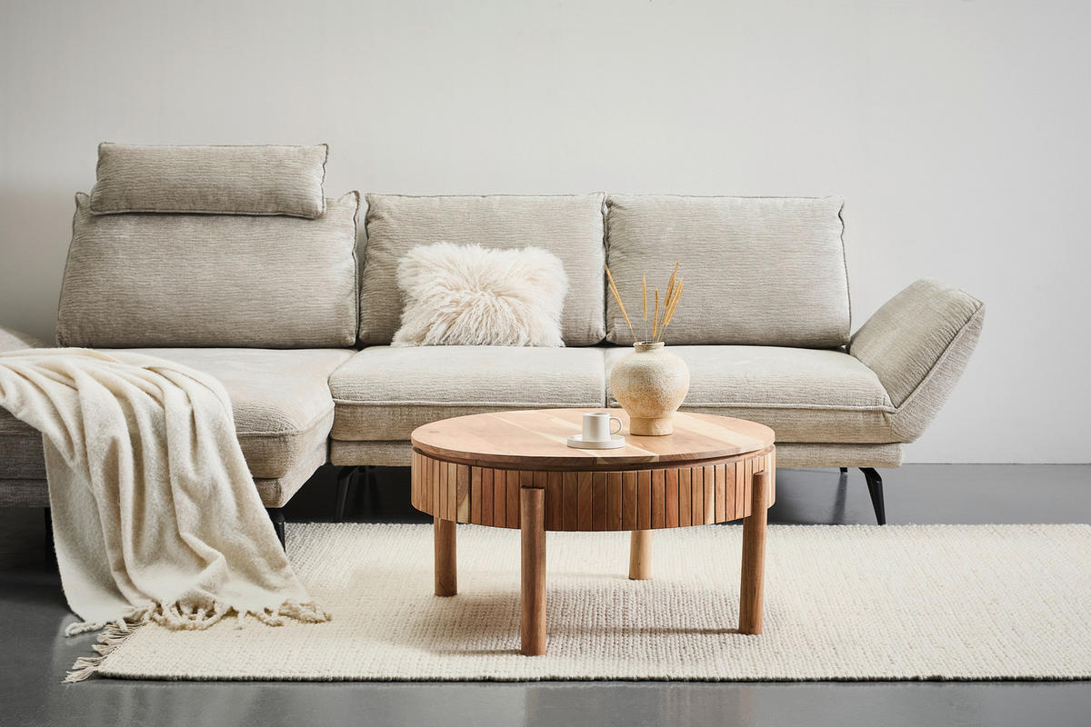 COUCHTISCH Akazie massiv, Sperrholz 80/80/40 cm rund Akaziefarben  - Akaziefarben, LIFESTYLE, Holz (80/80/40cm) - Landscape