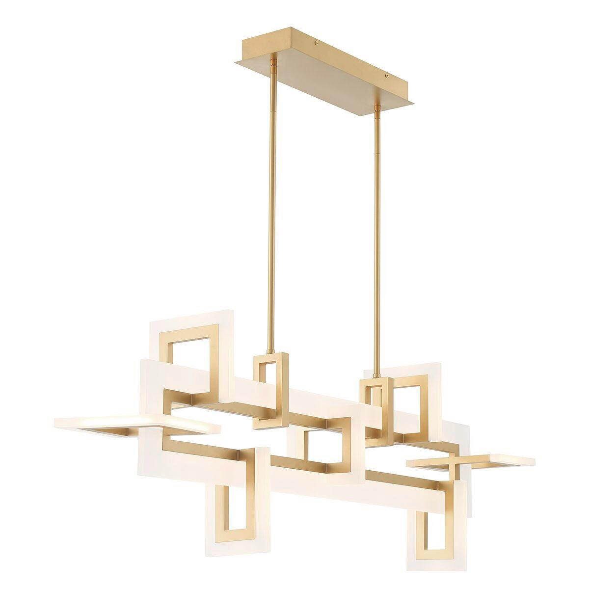 LED-HÄNGELEUCHTE 122,8/50/23,1 cm    - Messingfarben, Design, Glas/Metall (122,8/50/23,1cm) - Elstead Lighting