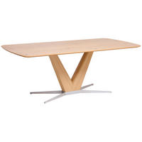 ESSTISCH 200/100/76 cm Echtholz  Holz, Metall in verschiedenen Größen erhältlich, in verschiedenen Holzarten erhältlich, Variantenauswahl rechteckig Edelstahlfarben, Eiche Bianco  - Eiche Bianco/Edelstahlfarben, Design, Holz/Metall (200/100/76cm) - Koinor