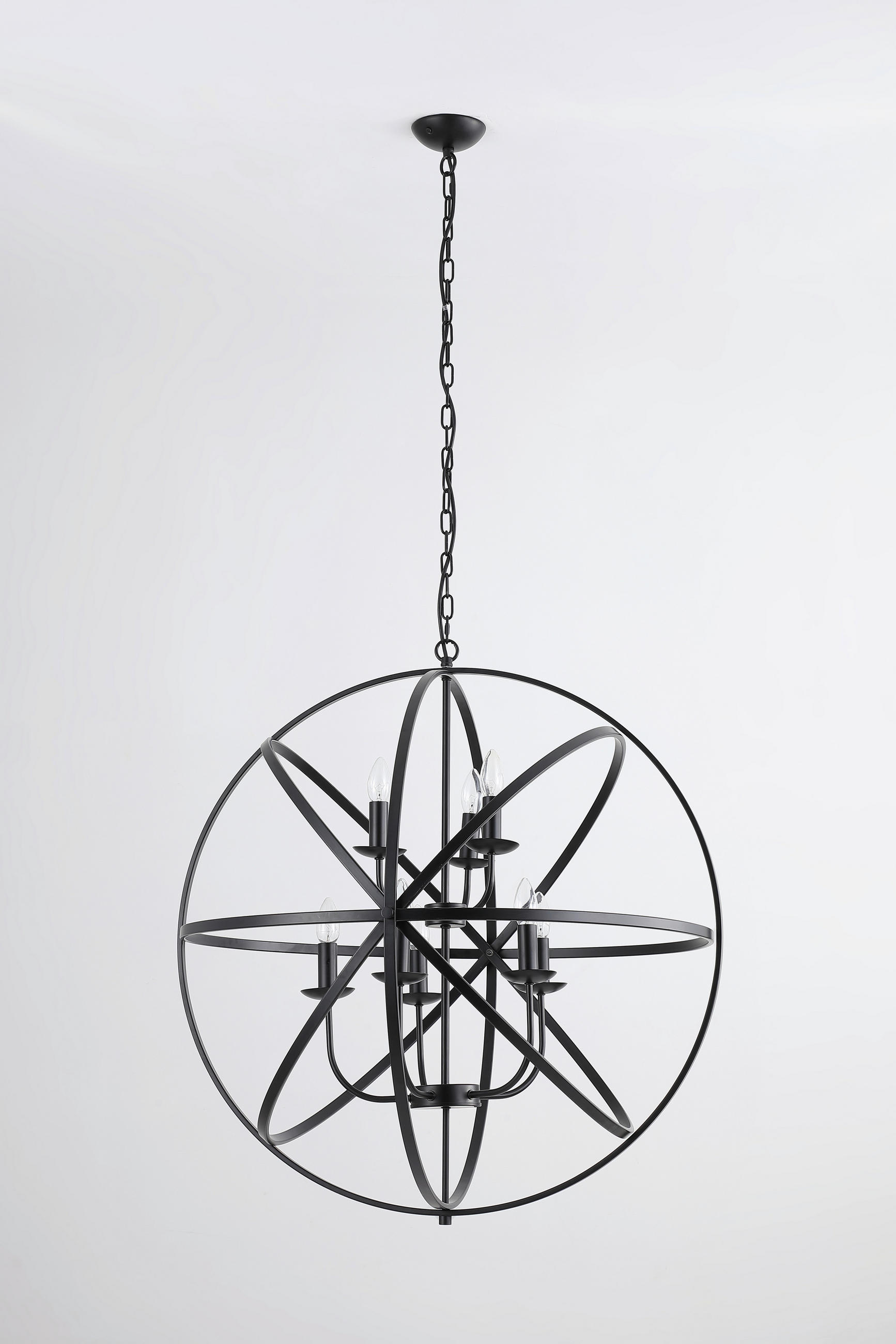 HÄNGELEUCHTE Orbit 82/209 cm   - Schwarz, Design, Metall (82/209cm) - Searchlight