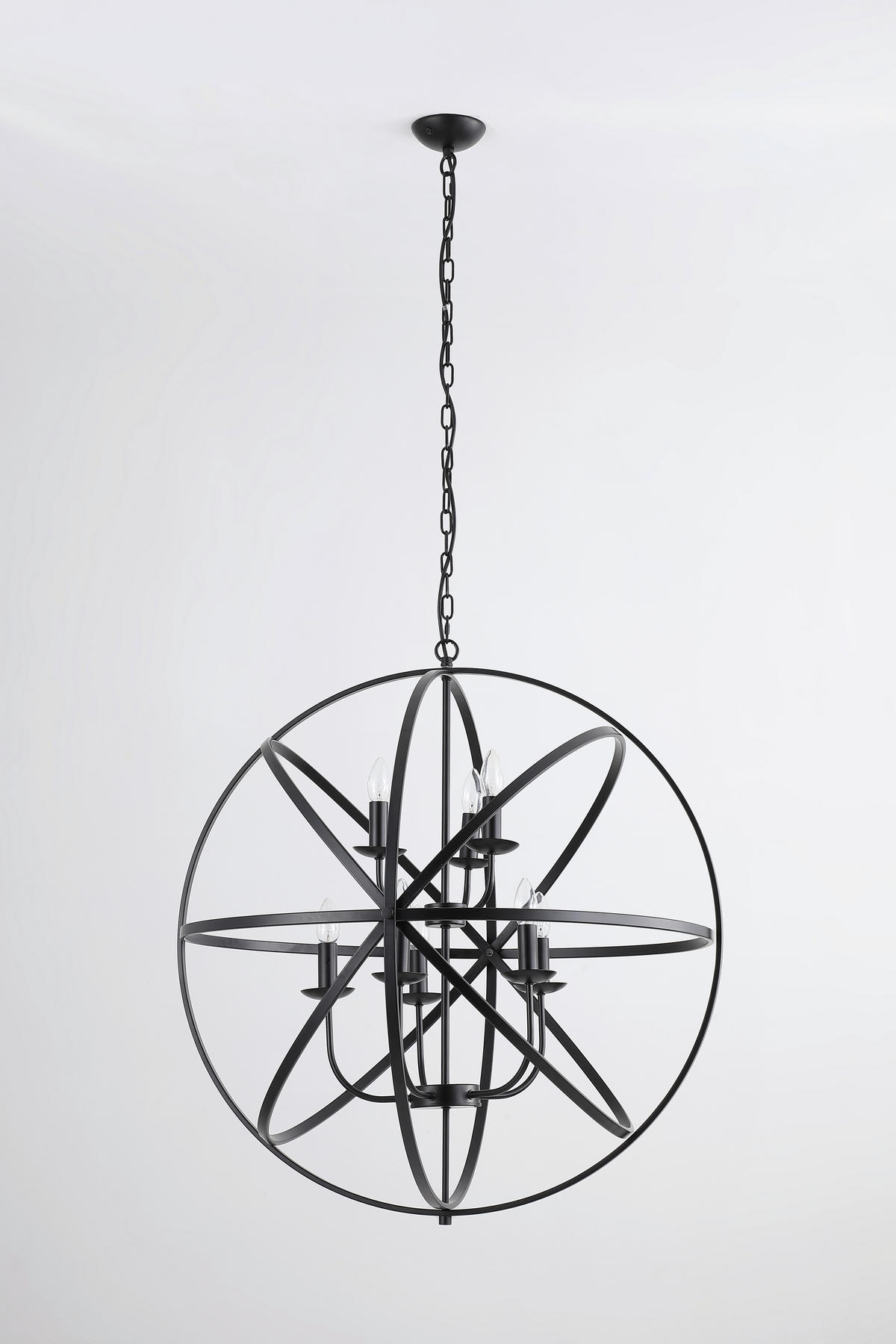 HÄNGELEUCHTE Orbit 82/209 cm   - Schwarz, Design, Metall (82/209cm) - Searchlight
