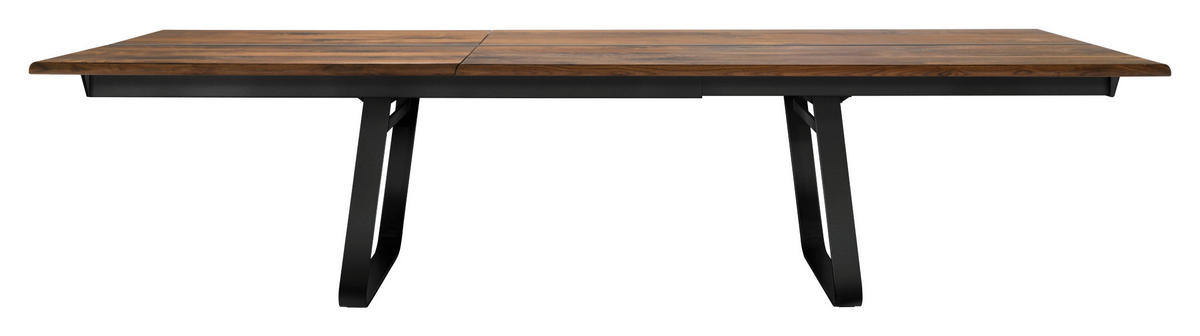 ESSTISCH in Holz, Metall 225-345/100/75 cm  - Nussbaumfarben/Schwarz, Design, Holz/Metall (225-345/100/75cm) - TEAM 7