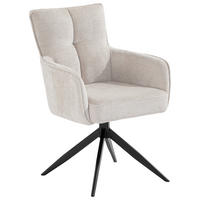 ARMLEHNSTUHL  in Eisen Mikrofaser  - Creme/Schwarz, Design, Textil/Metall (59/89/63cm) - SetOne by Musterring