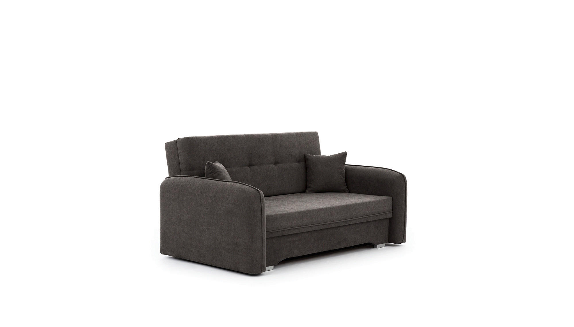 SCHLAFSOFA in Chenille Dunkelgrau  - Dunkelgrau/Silberfarben, Design, Kunststoff/Textil (155/105/75cm) - MID.YOU