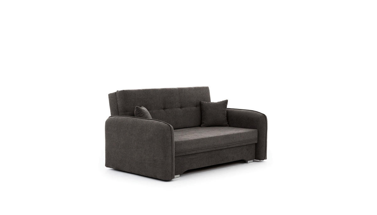 SCHLAFSOFA in Chenille Dunkelgrau  - Dunkelgrau/Silberfarben, Design, Kunststoff/Textil (155/105/75cm) - MID.YOU