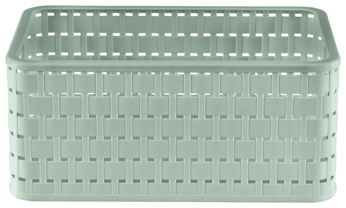 KOŠ zelená - zelená, Basics, plast (28/18,5/12,6cm) - Rotho