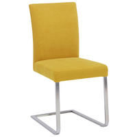 SCHWINGSTUHL  in Edelstahl Chenille  - Edelstahlfarben/Gelb, Design, Textil/Metall (47/97/60cm) - Moderano