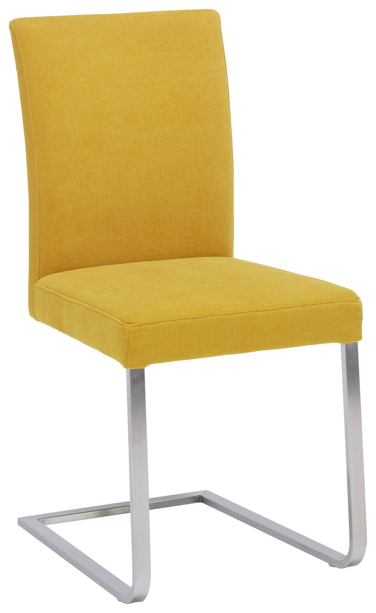 SCHWINGSTUHL  in Edelstahl Chenille  - Edelstahlfarben/Gelb, Design, Textil/Metall (47/97/60cm) - Moderano