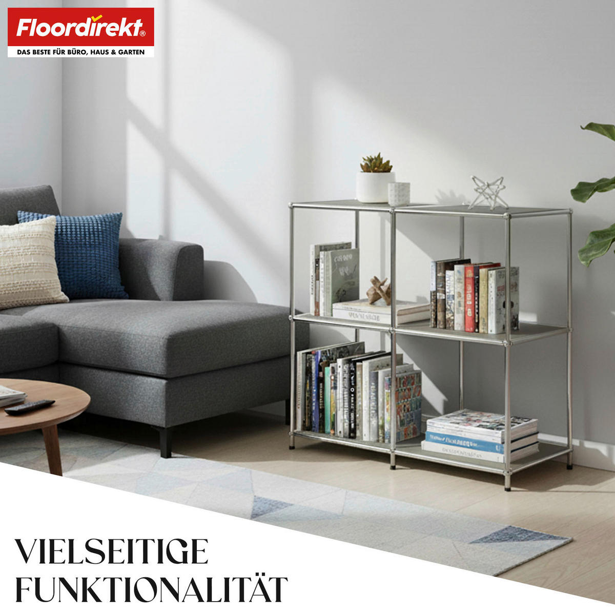 REGAL  78/82/40 cm Grau  - Grau, Basics, Metall (78/82/40cm) - Floordirekt