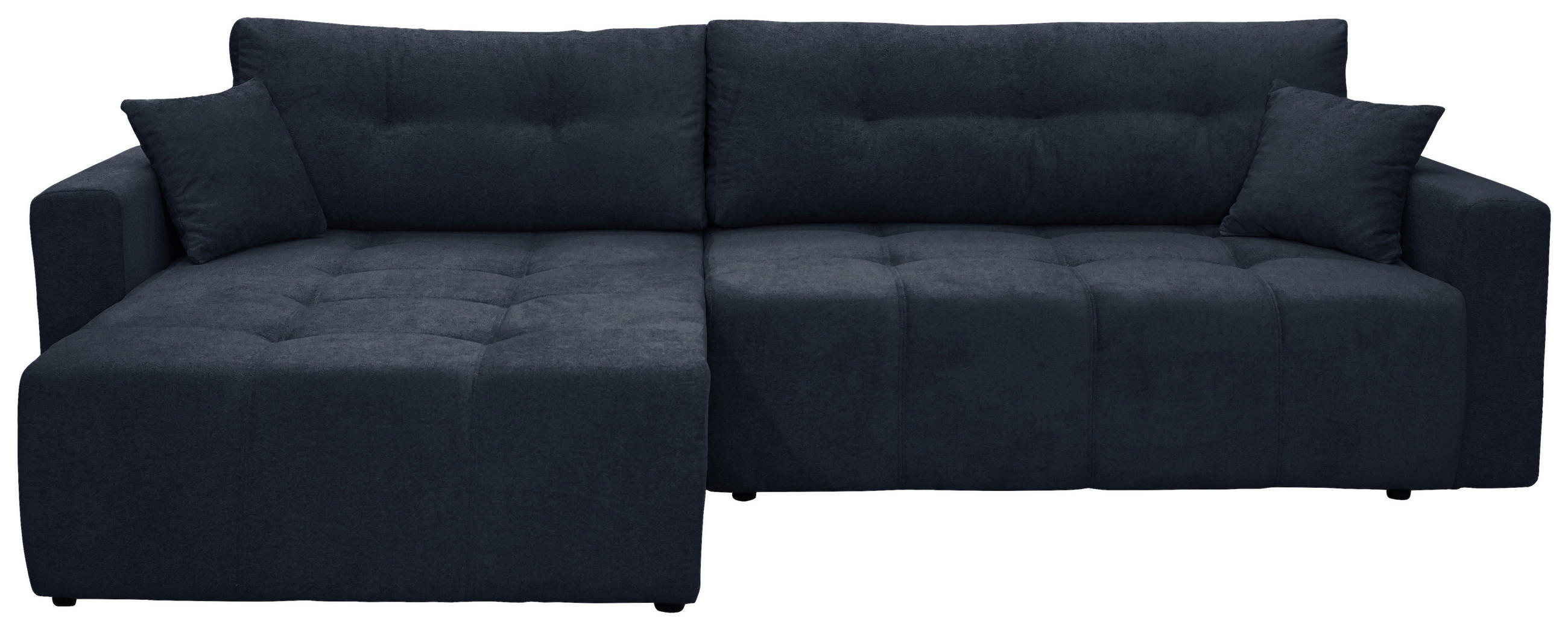 ECKSOFA LAGUNA Dunkelblau Frottee Bettkasten  - Schwarz/Dunkelblau, Design, Kunststoff/Textil (143/260cm) - MID.YOU