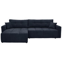ECKSOFA  Frottee Dunkelblau  - Schwarz/Dunkelblau, Design, Kunststoff/Textil (143/260cm) - MID.YOU