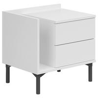 NACHTKÄSTCHEN 50/48/38 cm  in Weiß  - Graphitfarben/Weiß, Design, Holzwerkstoff/Kunststoff (50/48/38cm) - Lomoco