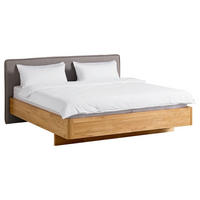 BETT 180/200 cm,  in Wildeiche, gepolstertes Kopfteil, Befestigungsmaterial,  - Wildeiche/Hellgrau, Natur, Holz (180/200cm) - home24