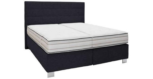 BOXSPRINGBETT 180/200 cm in Graphitfarben - Alufarben/Graphitfarben, KONVENTIONELL, Textil/Metall (180/200cm) - Dieter Knoll