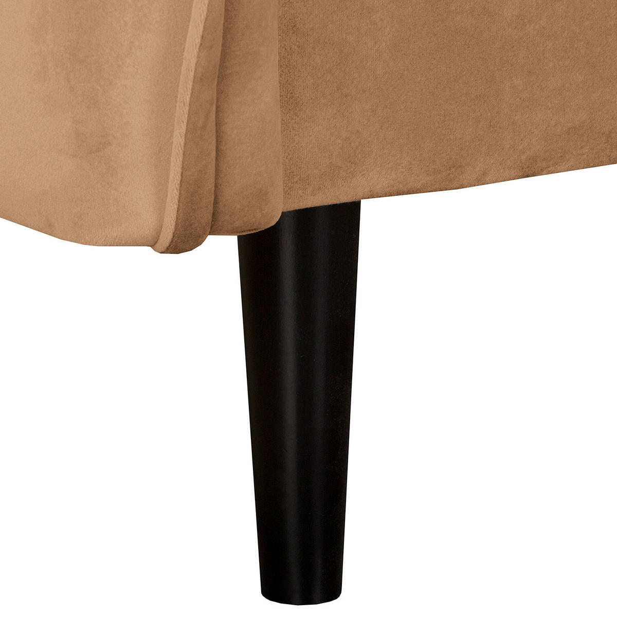 SESSEL in Samt Hellbraun  - Hellbraun/Schwarz, Design, Holz/Textil (74/86/100cm) - P & B