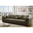 BIGSOFA Flachgewebe Olivgrün  - Beige/Olivgrün, KONVENTIONELL, Holz/Textil (287/69/108cm) - Cantus