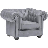 CHESTERFIELD-SESSEL - Wengefarben/Hellgrau, LIFESTYLE, Holz/Textil (115/76,5/96cm) - Landscape