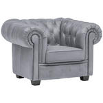CHESTERFIELD-SESSEL - Wengefarben/Hellgrau, LIFESTYLE, Holz/Textil (115/76,5/96cm) - Landscape