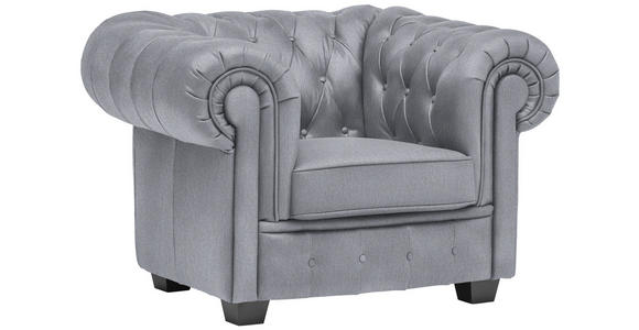 CHESTERFIELD-SESSEL - Wengefarben/Hellgrau, LIFESTYLE, Holz/Textil (115/76,5/96cm) - Landscape