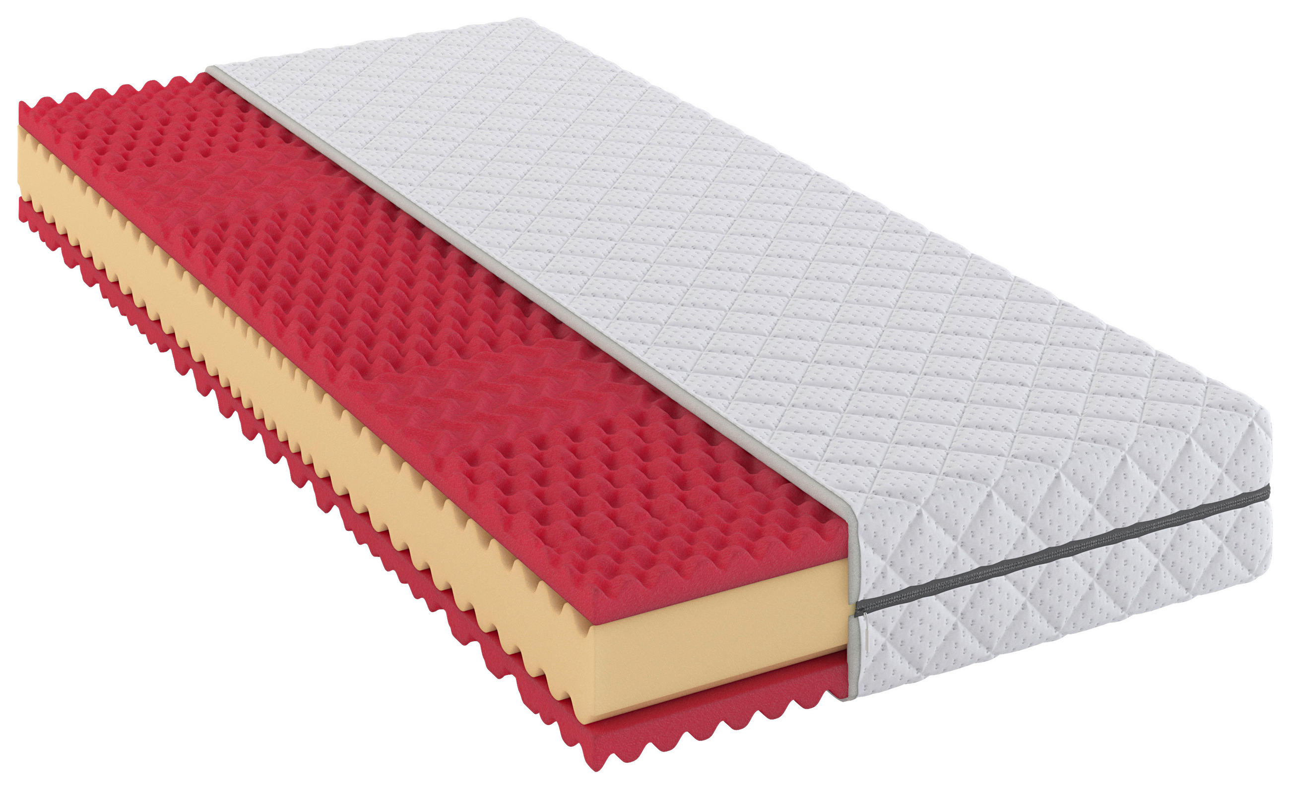 MATRACE ZE STUDENÉ PĚNY, 90/200 cm - bílá, Moderní, textil (90/200cm) - Sleeptex