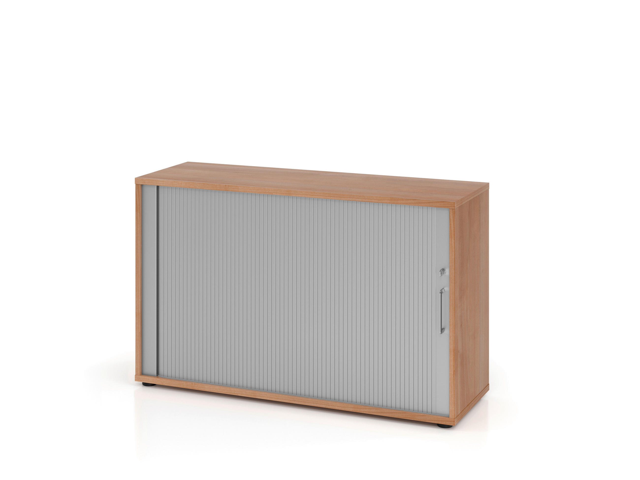 ROLLOSCHRANK Silberfarben, Nussbaumfarben  - Silberfarben/Nussbaumfarben, KONVENTIONELL, Holz/Holzwerkstoff (120/74,8/40cm) - Venda