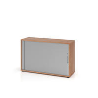 ROLLOSCHRANK Silberfarben, Nussbaumfarben  - Silberfarben/Nussbaumfarben, KONVENTIONELL, Holz/Holzwerkstoff (120/74,8/40cm) - Venda