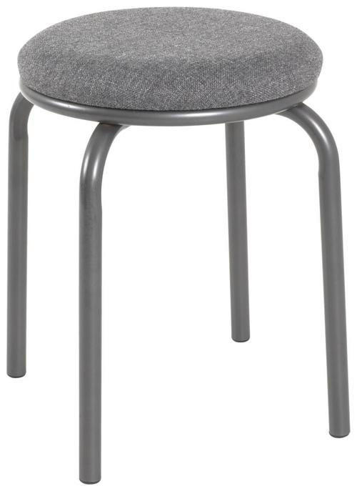 STAPELHOCKER in Metall, Textil Anthrazit, Grau  - Anthrazit/Grau, Textil/Metall (46/45/46cm) - Boxxx