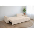 ECKSOFA inkl. Funktionen Beige Cord  - Beige/Schwarz, Design, Textil (267/141cm) - Xora