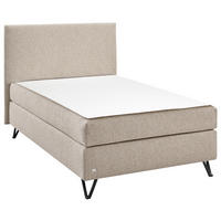 BOXSPRINGBETT 100/200 cm,  in Beige, H1 = weich  - Beige/Schwarz, Design, Textil/Metall (100/200cm) - RUF Betten