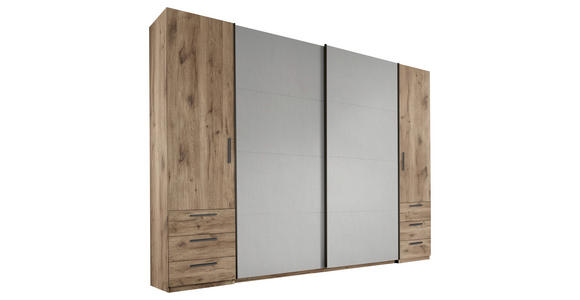 KOMBISCHRANK 311,9/225,5/61 cm 2+2-türig - Eichefarben/Hellgrau, KONVENTIONELL, Holzwerkstoff/Kunststoff (311,9/225,5/61cm) - Xora