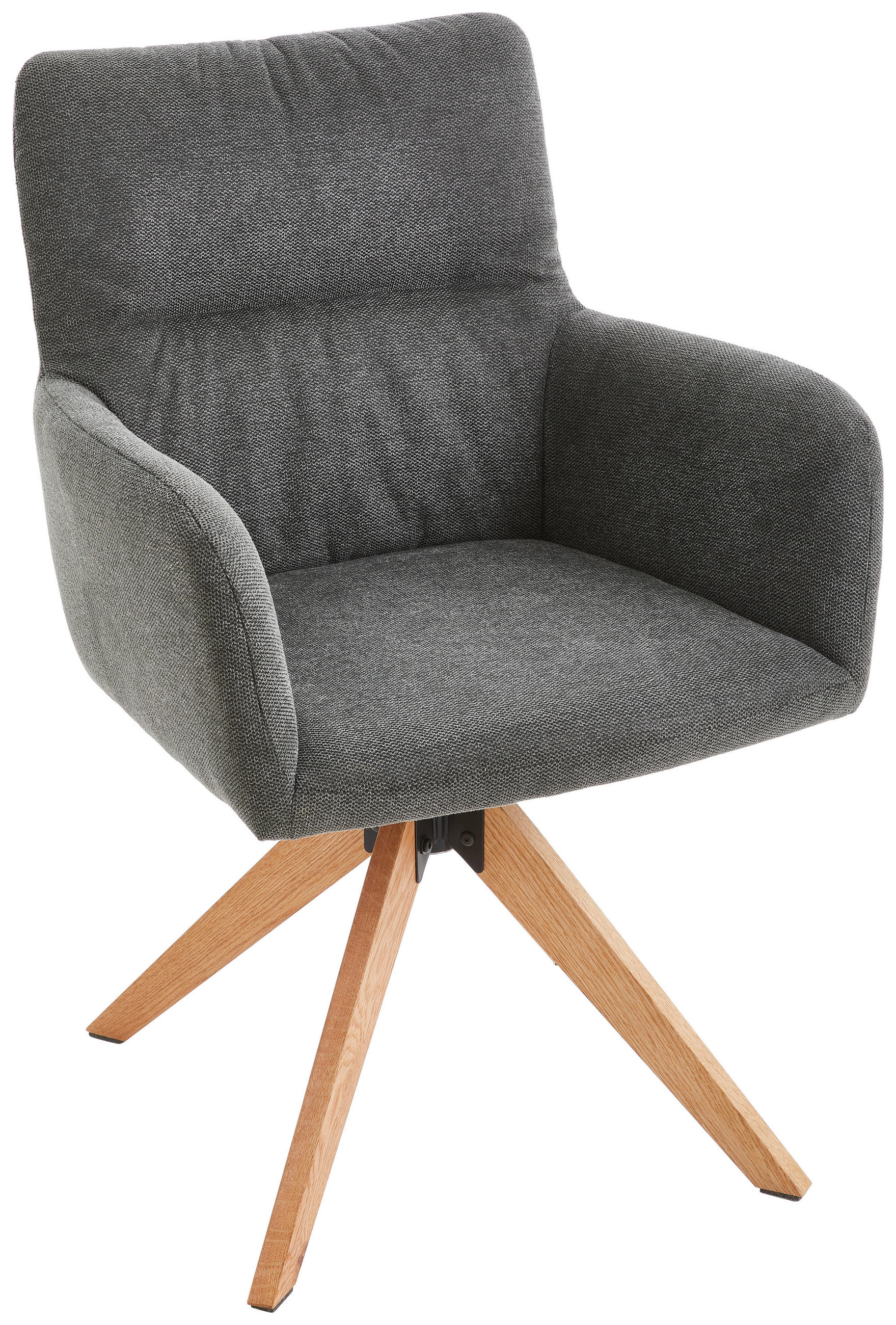 ARMLEHNSTUHL in Holz, Metall, Textil Dunkelgrau  - Dunkelgrau/Eichefarben, MODERN, Holz/Textil (60/89/63cm) - Livetastic