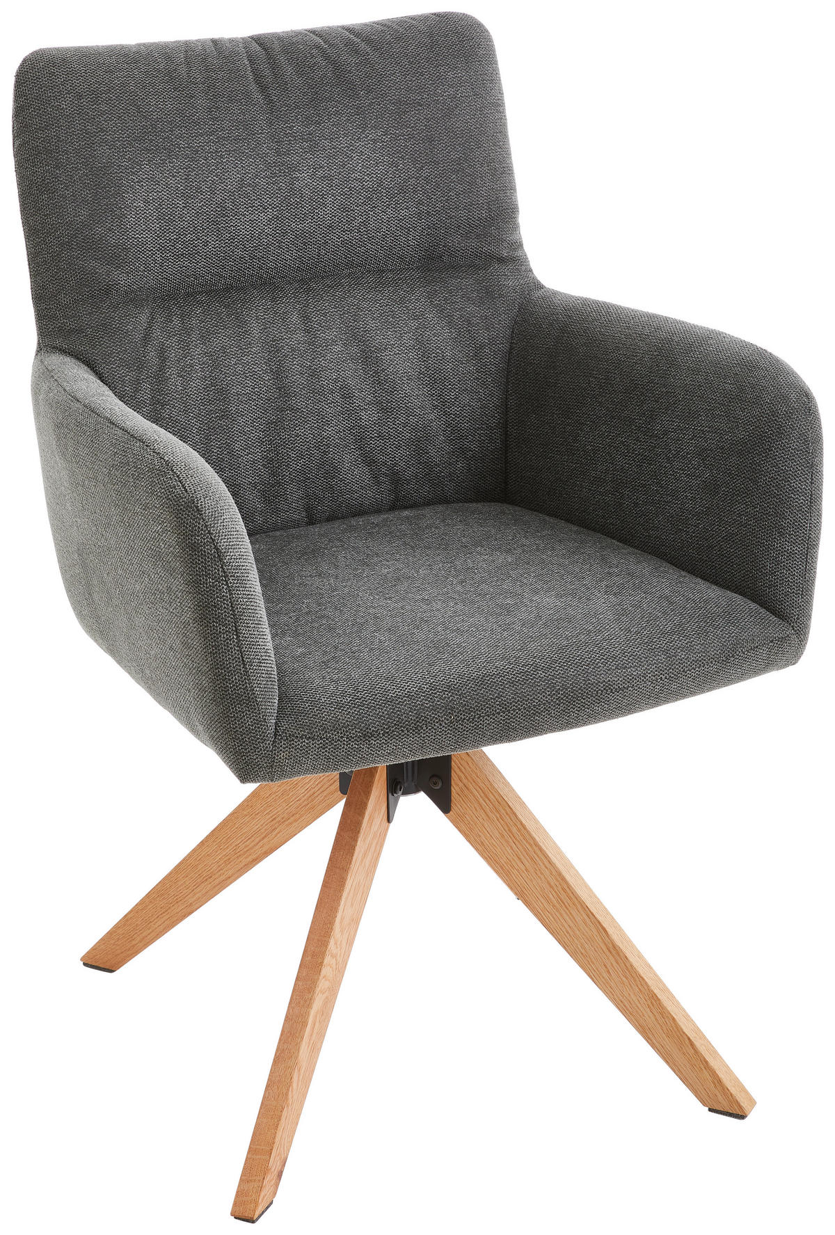 ARMLEHNSTUHL in Holz, Metall, Textil Dunkelgrau  - Dunkelgrau/Eichefarben, MODERN, Holz/Textil (60/89/63cm) - Livetastic