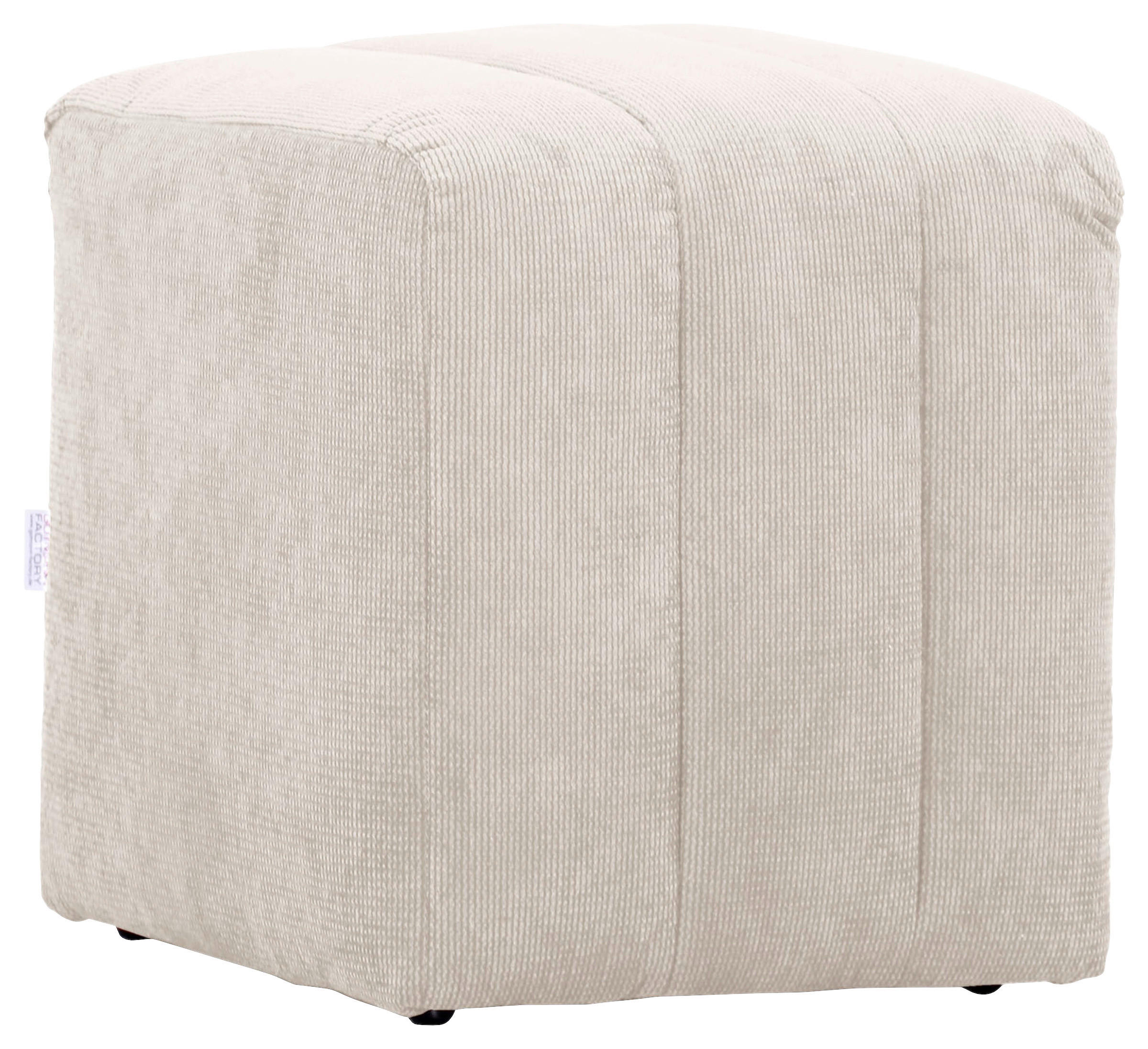 HOCKER in Textil Beige  - Beige/Schwarz, Design, Kunststoff/Textil (43/50/43cm) - Novel