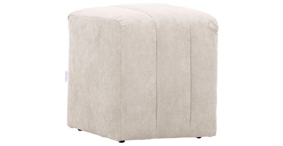HOCKER in Textil Beige  - Beige/Schwarz, Design, Kunststoff/Textil (43/50/43cm) - Novel